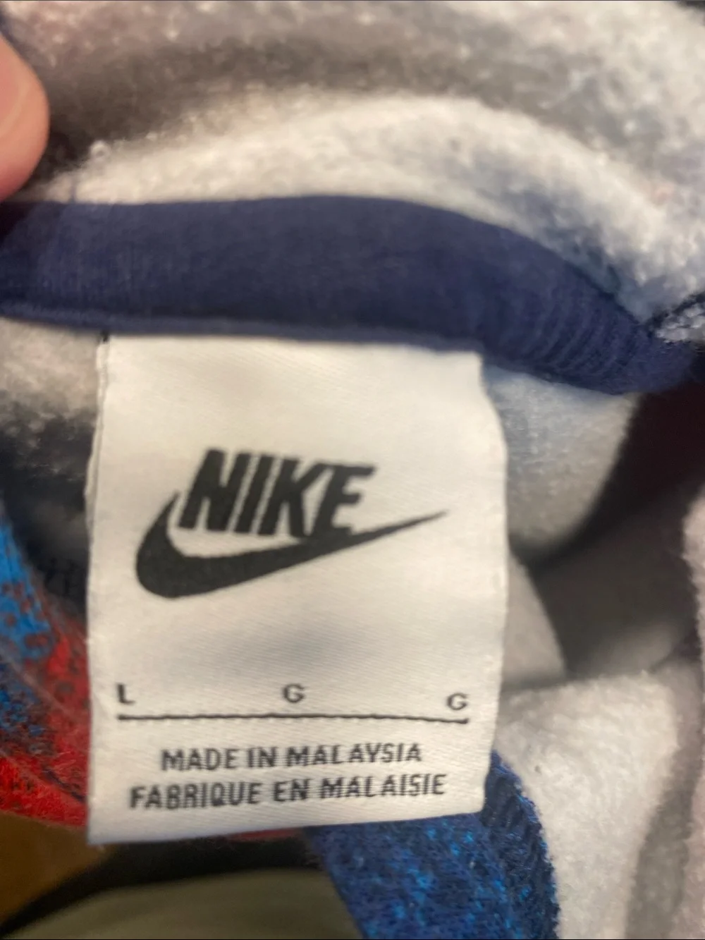 Nike Kids Hooded Pullover in Blue and Red Swirl